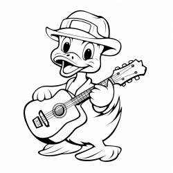 duck playing acoustic guitar