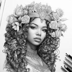 picture of strong black woman with a crown