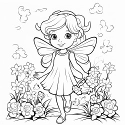 fairy flying the flower garden