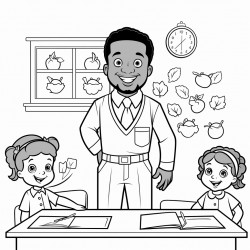 black teacher in school