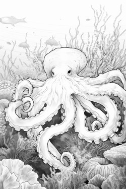 marine animals for coloring pages a4 whitey and black