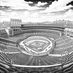 fun baseball fans at stadium