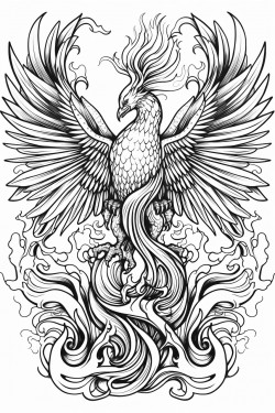 fire phoenix rising from ashes