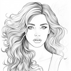 girl portrait adult coloring page