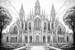 gothic cathedral with stained glass windows