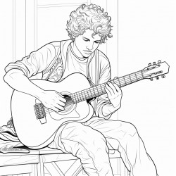 grandson playing guitar