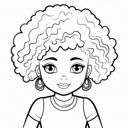 black girl with curly  hair