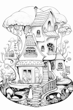 dcoupe dune maison avec un jardin et une famille compos dun papa une maman trois fille un garon et un grand pre