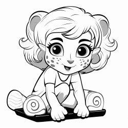 girl cheetah curling