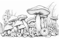 mushrooms fairys forest flowers