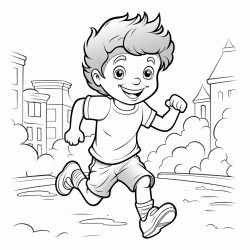 a boy who is running