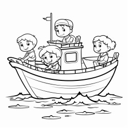 fishers boys working in a big boat