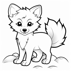 a cute icelandic arctic fox