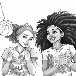 black girls playing volleyball