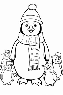 christmas snowman with other snowmen and animals in christmas clothes