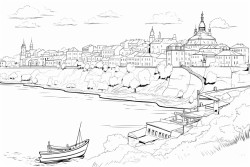 ancient kyiv on the slopes of the dnipro river