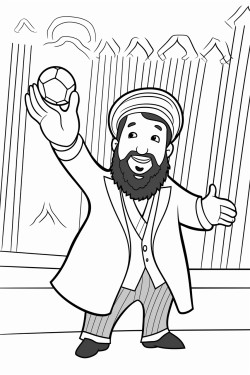 a rabbi throwing an orange at a synagogue