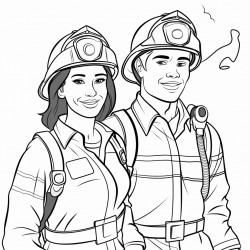 man and woman firefighter