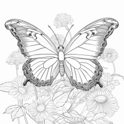 a red admiral butterfly in a garden of flowers