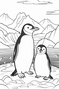 two pinguins sitting on an ice floe