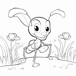 ant in the forest and a paint brush