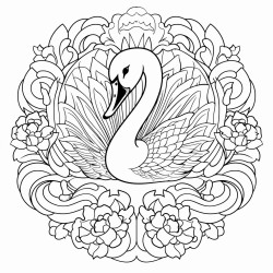 un cisne al estilo mandala