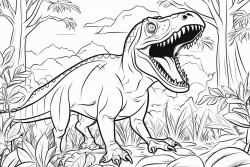 trex in a jungle