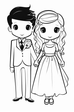a bride with long hair and a long sleeve dress holding hands with a groom with short tapered hair