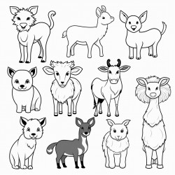 15 animals for coloring
