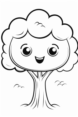 je veux un arbre avec un gland coloriage simple enfants
