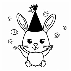 rabbit in party hat