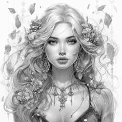 pretty girl with straight hair and crystals surrounding her