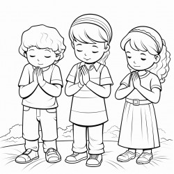 small children praying
