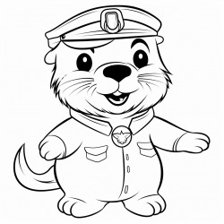 an otter wearing a pilots hat