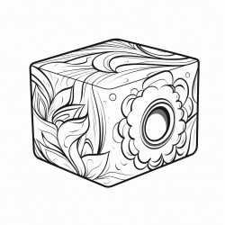 tissue box basic funky design thick black outline