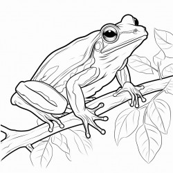 realistic tree frog in nature