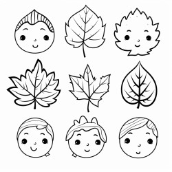 leaves with faces