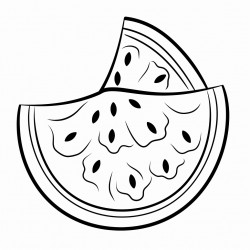 watermelon  thick black outline coloring book for kids no color no shading