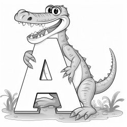 big letter a with alligator