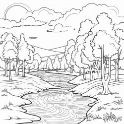 river and trees