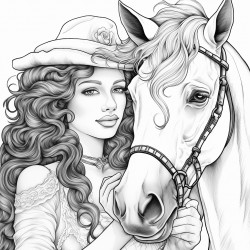 a woman and a horse together