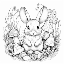 a cute bunny in a magical forest
