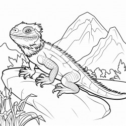 bearded dragon near water