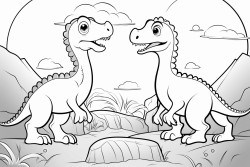 kids coloring book dinosaurs