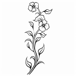 long vine with leaves and flowers on it