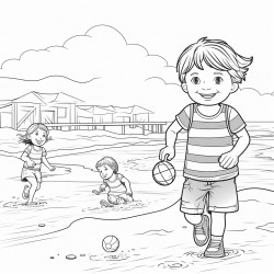 kids playing at the beach