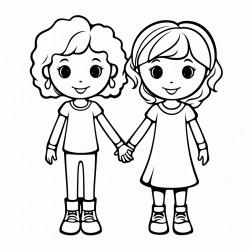 2 women holding hands one is short with curly hair and a dimple one is taller with short hair and pretty