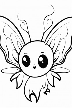 a cute ghost with butterfly wings flying