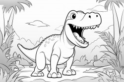 trex in a jungle