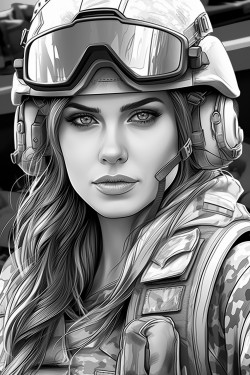 military woman coloring page